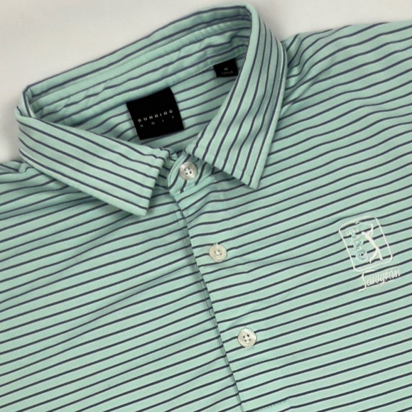 Dunning Golf TPC Sawgrass Polo Shirt Mens Medium Striped Performance - Picture 1 of 6